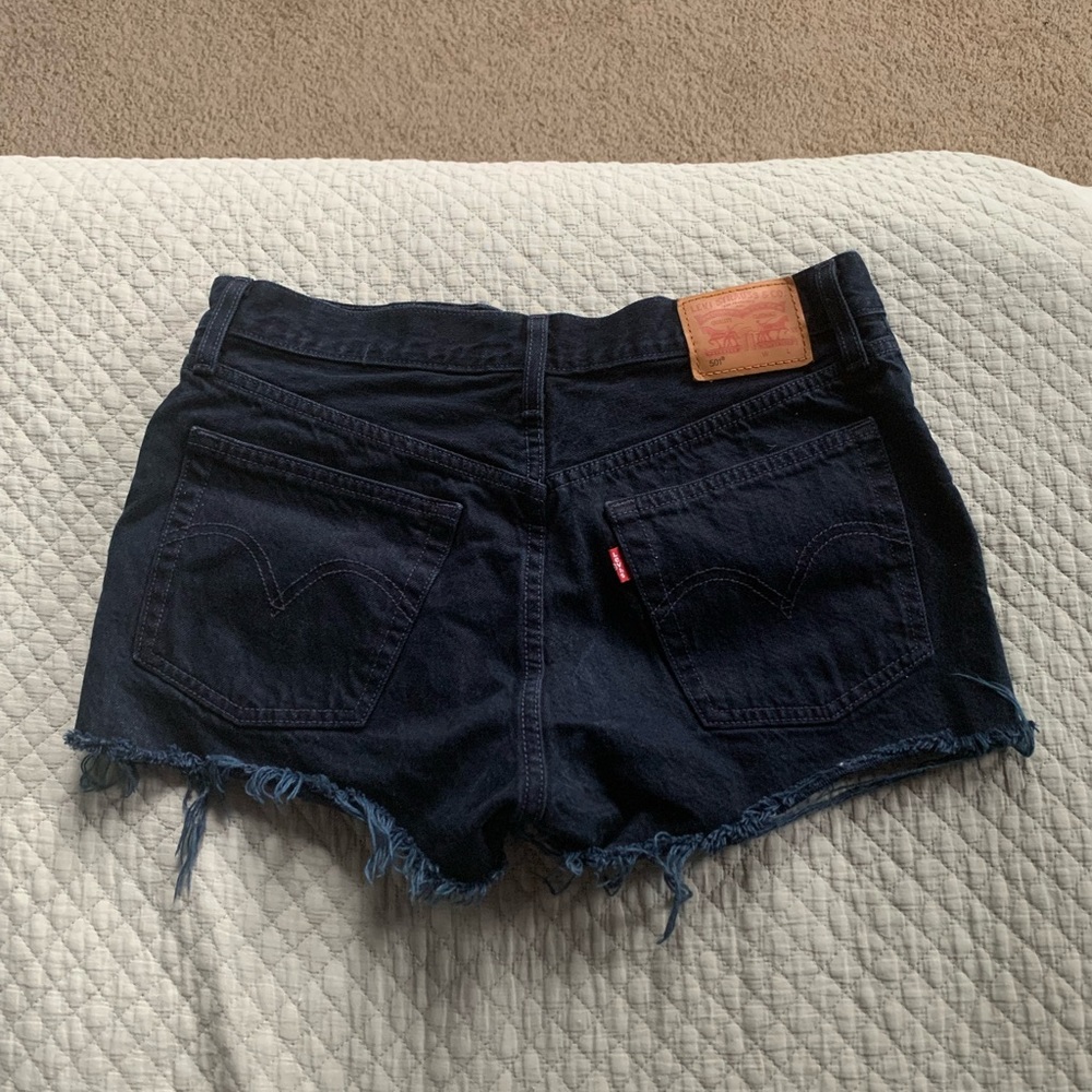 Levi's Dark Blue Denim Cutoff Jean Shorts